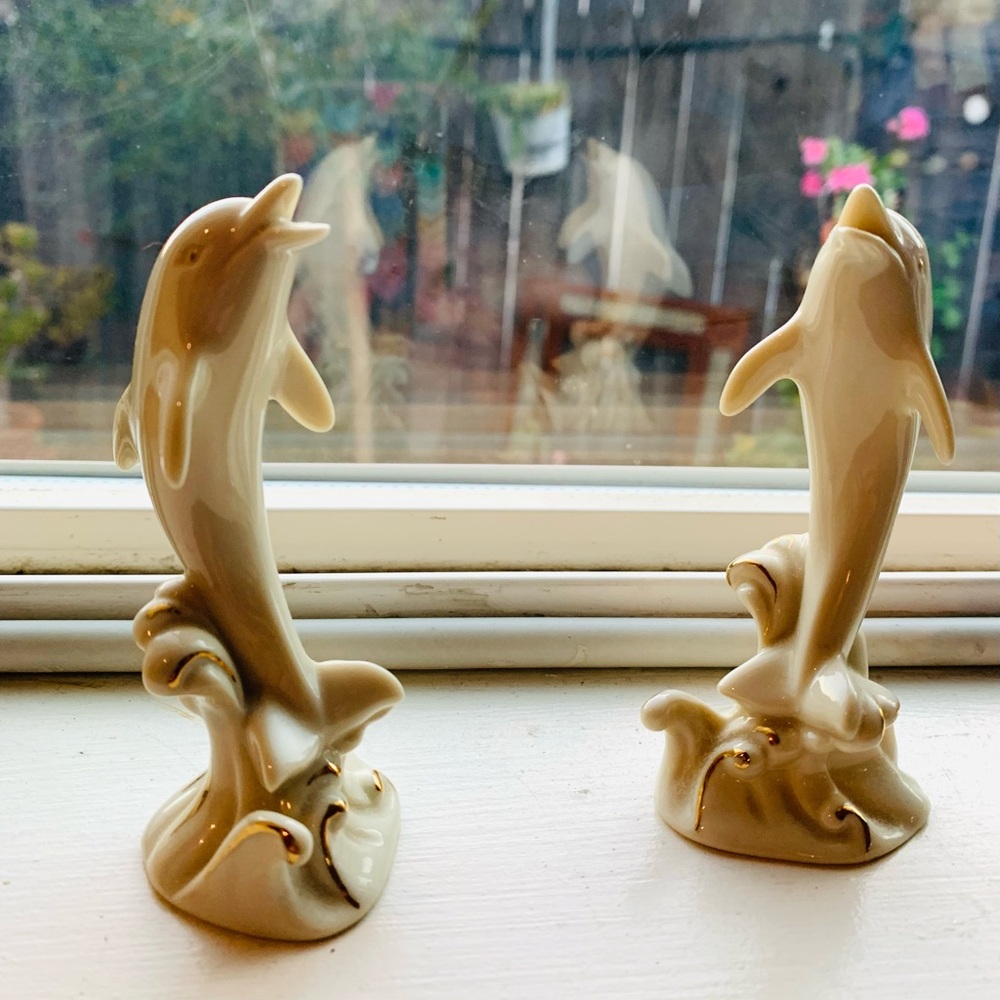 Super cute SET Lenox dolphins figurines 24k gold trim